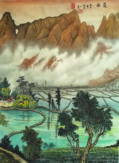 胡德康作品7《晨曲》70x110cm 画于2019年11月